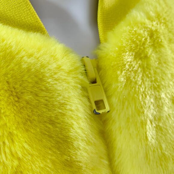 TIBI Size M Yellow Acrylic Textured Faux Fur Zip Up Oversized Bomber Jacket - Picture 5 of 9